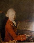 unknow artist Photograph of the portrait Wolfang Amadeus Mozart in Verona by Saverio dalla Rosa Sweden oil painting artist